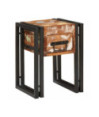 Măsuță laterală 30 x 30 x 40 cm Lemn reciclat solid și metal, cu aspect rustic, cu aspect industrial - WOODBB2432 Măsuță laterală 30 x 30 x 40 cm Lemn reciclat solid și metal, cu aspect rustic, cu aspect industrial - WOODBB2432