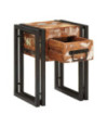 Măsuță laterală 30 x 30 x 40 cm Lemn reciclat solid și metal, cu aspect rustic, cu aspect industrial - WOODBB2432 Măsuță laterală 30 x 30 x 40 cm Lemn reciclat solid și metal, cu aspect rustic, cu aspect industrial - WOODBB2432