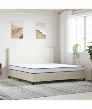 Saltea din spumă cu memorie, alb, 200x200x17 cm, moale - WOODBB2434
