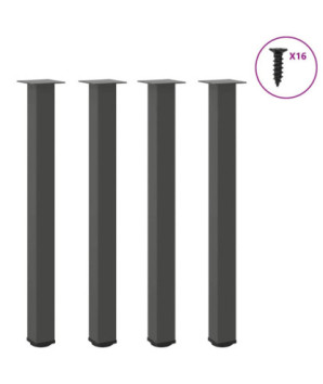Picioare de masă de bar, antracit, 4 buc., 90-92 cm, oțel - WOODBB2439