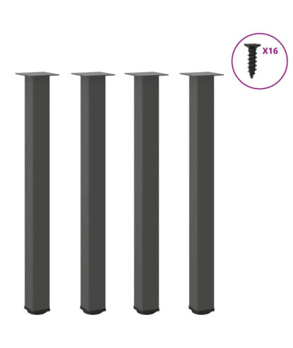 Picioare de masă de bar, antracit, 4 buc., 90-92 cm, oțel - WOODBB2439