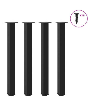 Picioare de masă de bar, 4 buc., negru, 100-102 cm, oțel - WOODBB2440