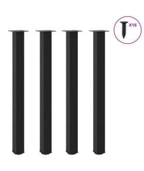 Picioare de masă de bar, 4 buc., negru, 110-112 cm, oțel - WOODBB2441