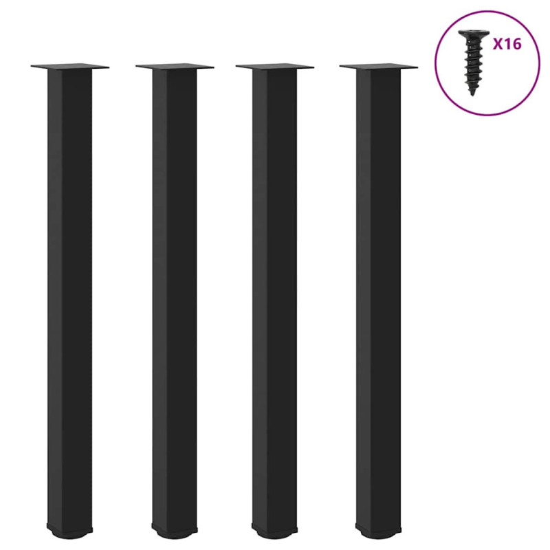 Picioare de masă de bar, 4 buc., negru, 110-112 cm, oțel - WOODBB2441