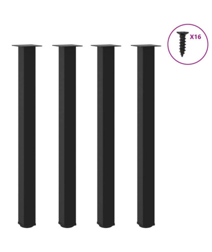 Picioare de masă de bar, 4 buc., negru, 110-112 cm, oțel - WOODBB2441