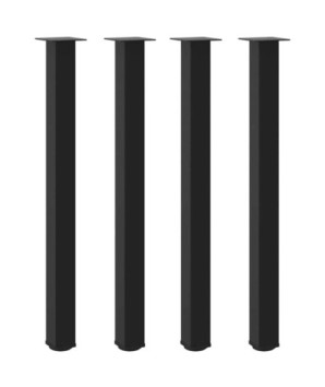 Picioare de masă de bar, 4 buc., negru, 110-112 cm, oțel - WOODBB2441