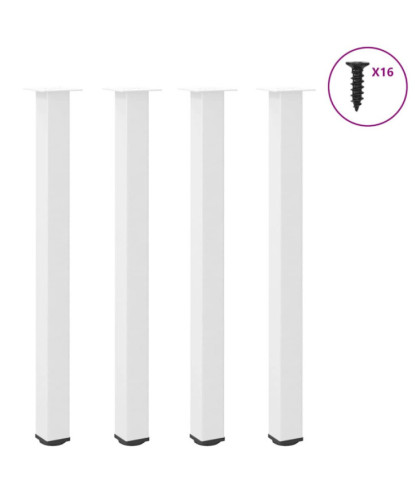 Picioare de masă de bar, 4 buc., alb, 110-112 cm, oțel - WOODBB2442