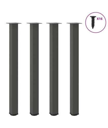 Picioare de masă de bar, antracit, 4 buc., 110-112 cm, oțel - WOODBB2443