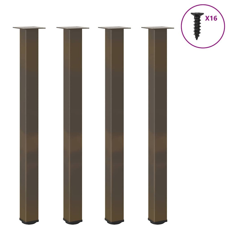 Picioare de masă de bar, 4 buc., oțel natural, 110-112 cm - WOODBB2444
