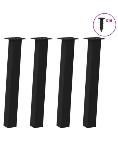 Picioare masă consolă, 4 buc., negru, 72 cm, oțel - WOODBB2446