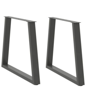 Picioare de masă în formă de V, 2 buc., antracit, 70x(72-73,3) cm, oțel - WOODBB2452