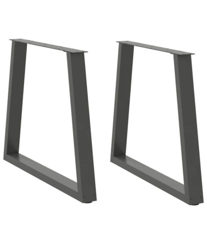 Picioare de masă în formă de V, 2 buc., antracit, 70x(72-73,3) cm, oțel - WOODBB2452