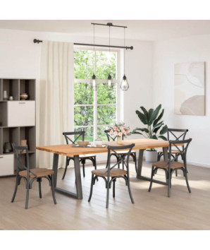 Picioare de masă în formă de V, 2 buc., antracit, 70x(72-73,3) cm, oțel - WOODBB2452