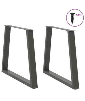 Picioare de masă în formă de V, 2 buc., antracit, 70x(72-73,3) cm, oțel - WOODBB2452