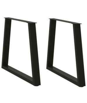 Picioare de masă în formă de V, 2 buc., negru, 80x(72-73,3) cm, oțel - WOODBB2454