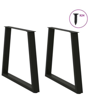 Picioare de masă în formă de V, 2 buc., negru, 80x(72-73,3) cm, oțel - WOODBB2454