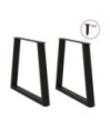Picioare de masă în formă de V, 2 buc., negru, 80x(72-73,3) cm, oțel - WOODBB2454