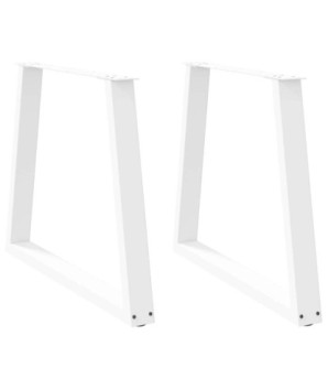 Picioare de masă în formă de V, 2 buc., alb, 80x(72-73,3) cm, oțel - WOODBB2455