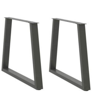 Picioare de masă în formă de V, 2 buc., antracit, 80x(72-73,3) cm, oțel - WOODBB2456