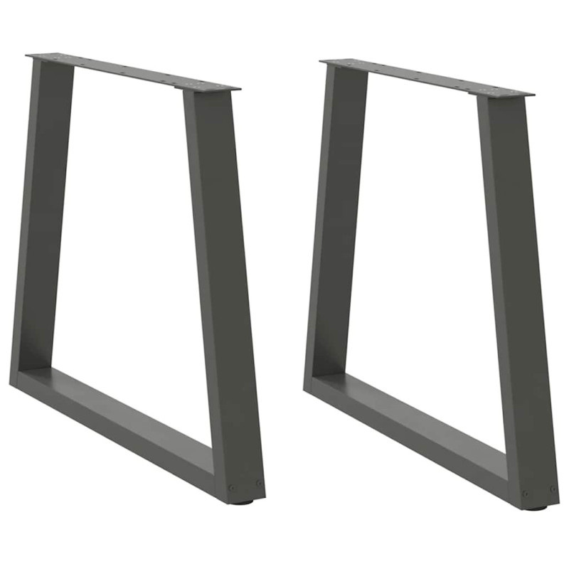 Picioare de masă în formă de V, 2 buc., antracit, 80x(72-73,3) cm, oțel - WOODBB2456