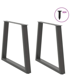 Picioare de masă în formă de V, 2 buc., antracit, 80x(72-73,3) cm, oțel - WOODBB2456