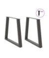 Picioare de masă în formă de V, 2 buc., antracit, 80x(72-73,3) cm, oțel - WOODBB2456