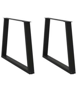 Picioare de masă în formă de V, 2 buc., negru, 90x(72-73,3) cm, oțel - WOODBB2457