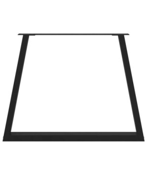 Picioare de masă în formă de V, 2 buc., negru, 90x(72-73,3) cm, oțel - WOODBB2457