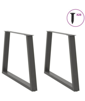 Picioare de masă în formă de V, 2 buc., antracit, 90x(72-73,3) cm, oțel - WOODBB2458