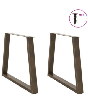 Picioare de masă în formă de V, 2 buc., oțel natural, 90 x (72-73,3) cm - WOODBB2459