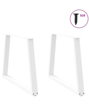 Picioare de masă în formă de V, 2 buc., alb, 100 x (72-73,3) cm, oțel - WOODBB2460