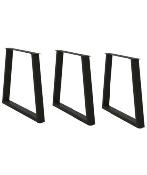 Picioare de masă în formă de V, 3 buc., negru, 70x (72-73,3) cm, oțel - WOODBB2462