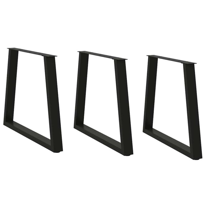Picioare de masă în formă de V, 3 buc., negru, 70x (72-73,3) cm, oțel - WOODBB2462