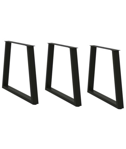 Picioare de masă în formă de V, 3 buc., negru, 70x (72-73,3) cm, oțel - WOODBB2462