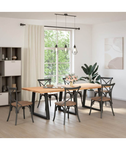 Picioare de masă în formă de V, 3 buc., negru, 70x (72-73,3) cm, oțel - WOODBB2462