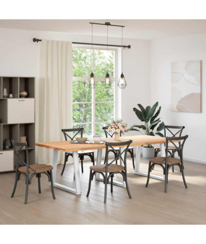 Picioare de masă în formă de V, 3 buc., alb, 70x (72-73,3) cm, oțel - WOODBB2463