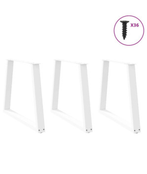 Picioare de masă în formă de V, 3 buc., alb, 70x (72-73,3) cm, oțel - WOODBB2463