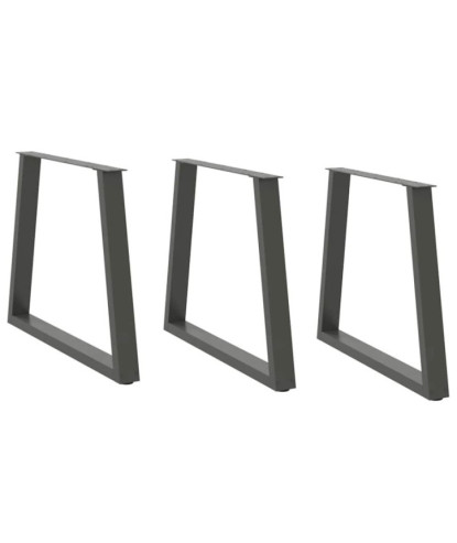 Picioare de masă în formă de V, 3 buc., antracit, 70x(72-73,3) cm, oțel - WOODBB2464