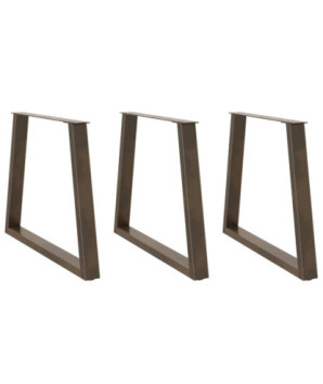 Picioare de masă în formă de V, 3 buc., oțel natural, 70x(72-73,3) cm - WOODBB2465