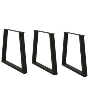 Picioare de masă în formă de V, 3 buc., negru, 80x(72-73,3) cm, oțel - WOODBB2466