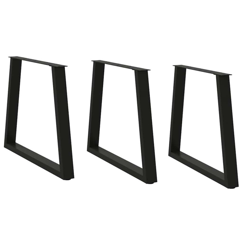 Picioare de masă în formă de V, 3 buc., negru, 80x(72-73,3) cm, oțel - WOODBB2466