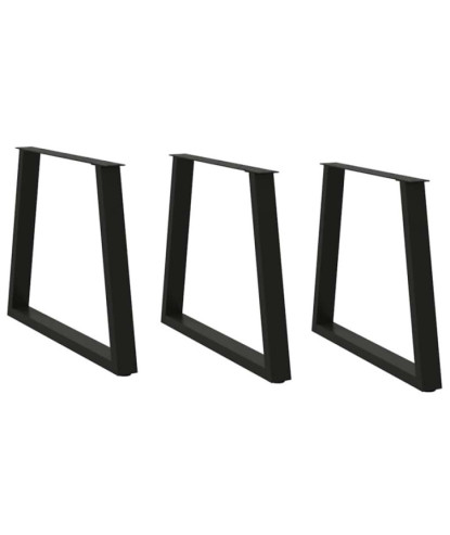 Picioare de masă în formă de V, 3 buc., negru, 80x(72-73,3) cm, oțel - WOODBB2466