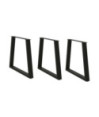 Picioare de masă în formă de V, 3 buc., negru, 80x(72-73,3) cm, oțel - WOODBB2466