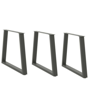 Picioare de masă în formă de V, 3 buc., antracit, 80x(72-73,3) cm, oțel - WOODBB2467
