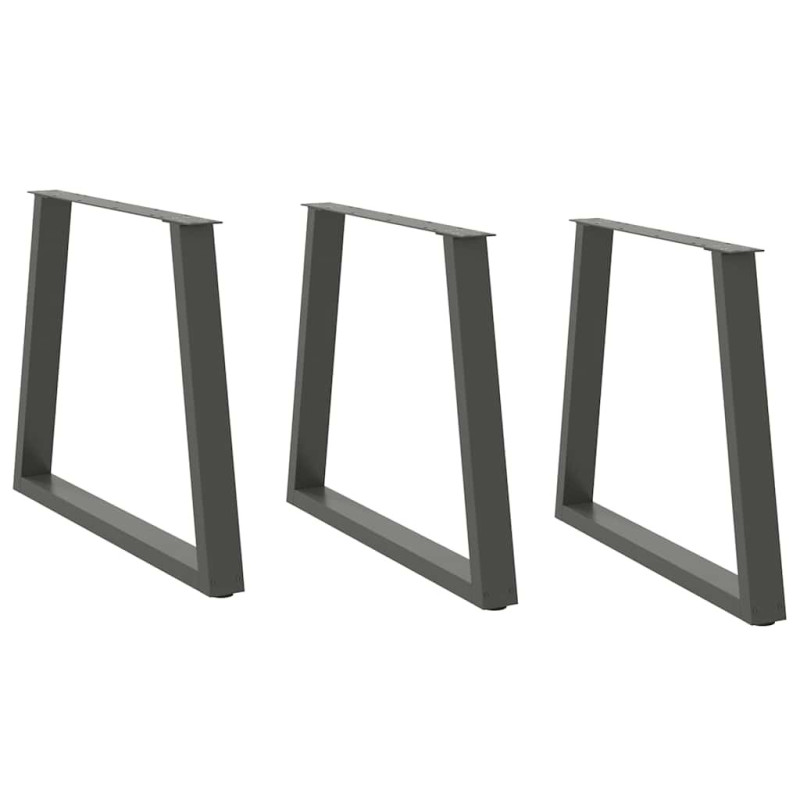 Picioare de masă în formă de V, 3 buc., antracit, 80x(72-73,3) cm, oțel - WOODBB2467