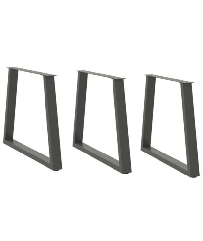 Picioare de masă în formă de V, 3 buc., antracit, 80x(72-73,3) cm, oțel - WOODBB2467