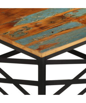 Măsuță cafea industrială, din lemn masiv reciclat, pătrată, 68x68x35 cm, handmade