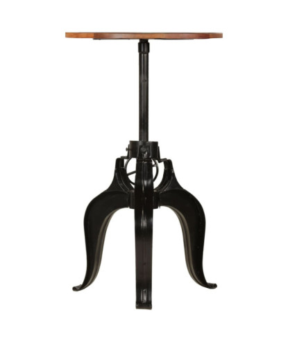 Masă rotundă reglabilă, din lemn masiv reciclat, 60 x (76-110) cm