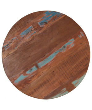 Masă rotundă reglabilă, din lemn masiv reciclat, 60 x (76-110) cm