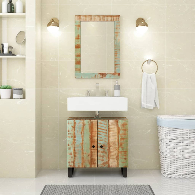 Dulap de chiuvetă 62x33x58 cm lemn reciclat&lemn compozit - WOODBB270 Dulap de chiuvetă 62x33x58 cm lemn reciclat&lemn compozit - WOODBB270